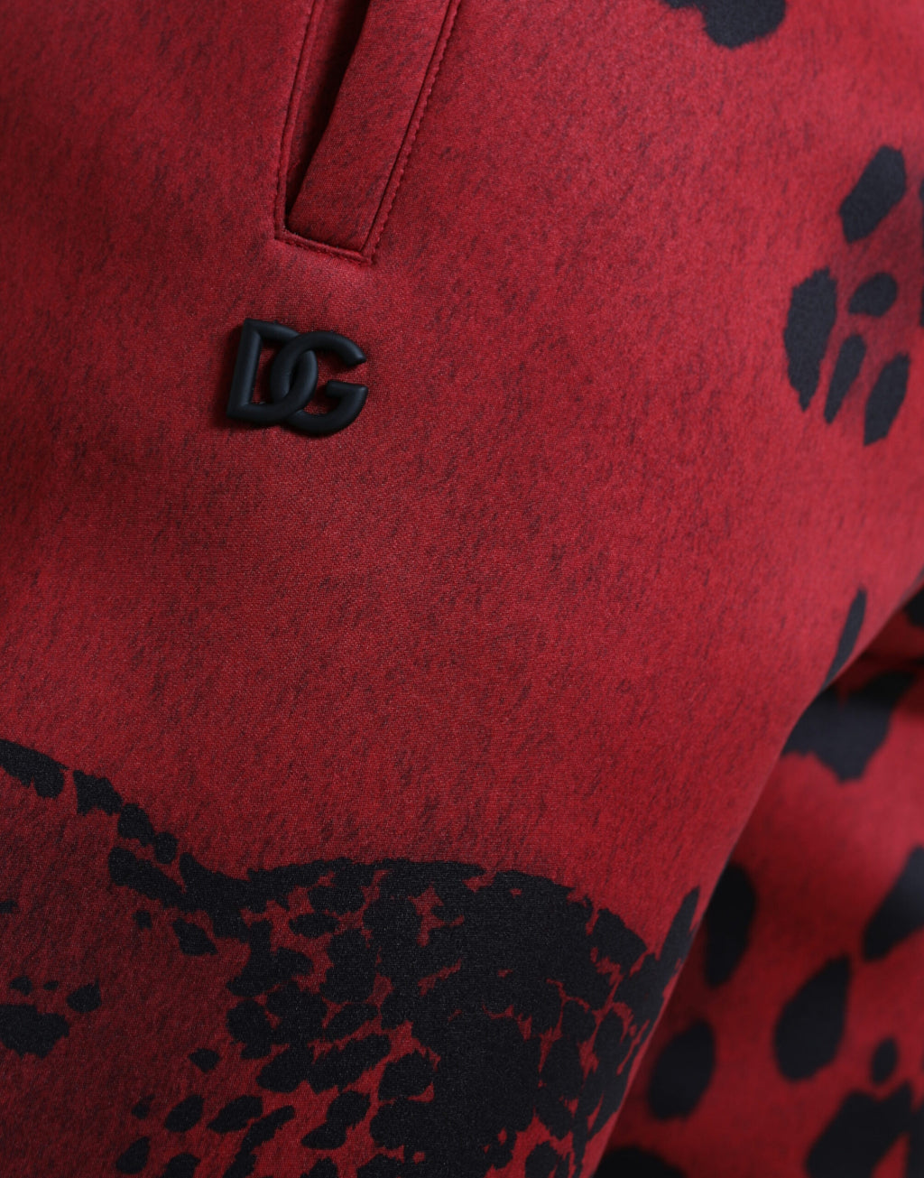 Red Black Leopard Stretch Jogger Hose