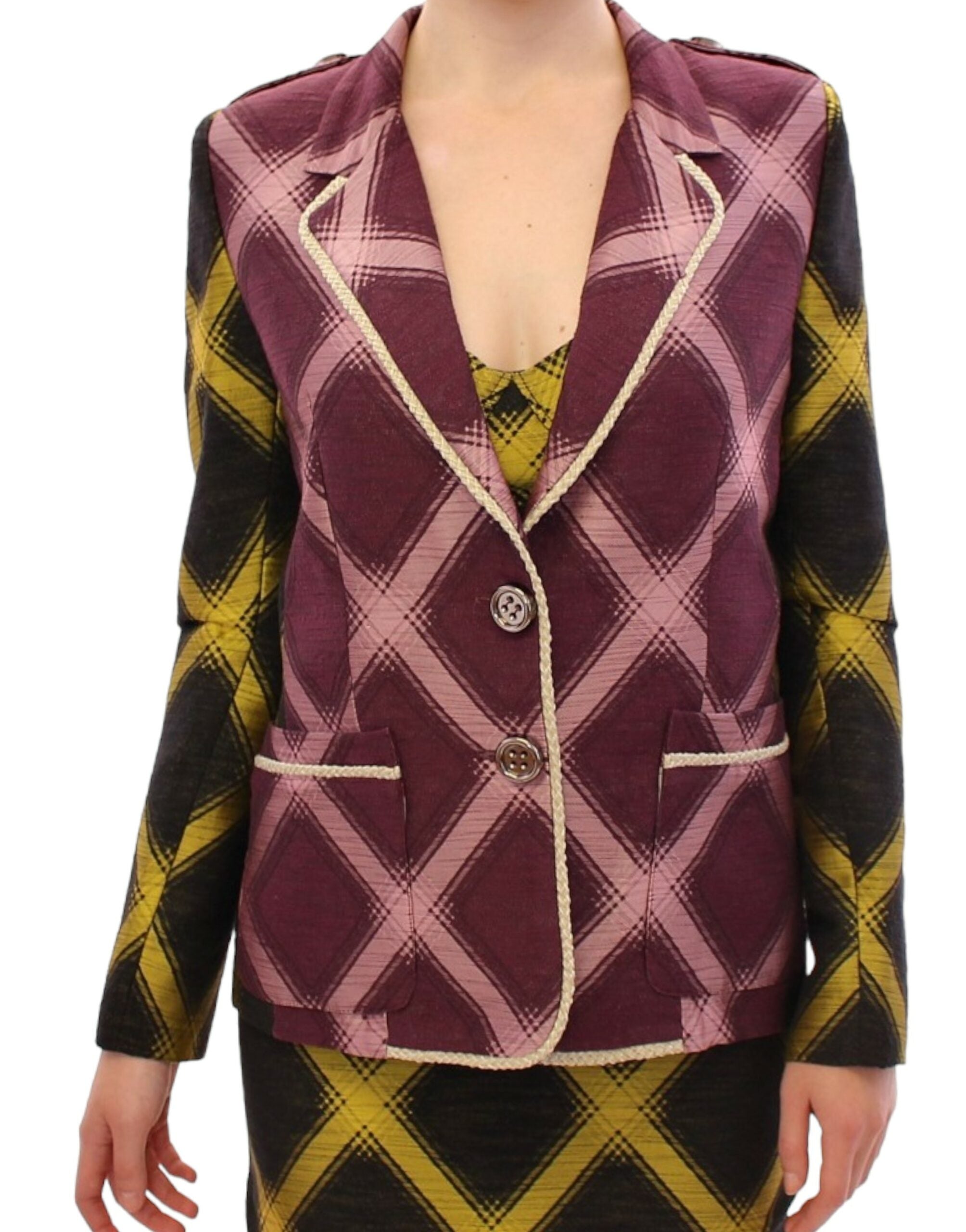 Blazer jacket in purple check