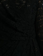 Black Bodycon Lace Cotton Sheath Mini Dress