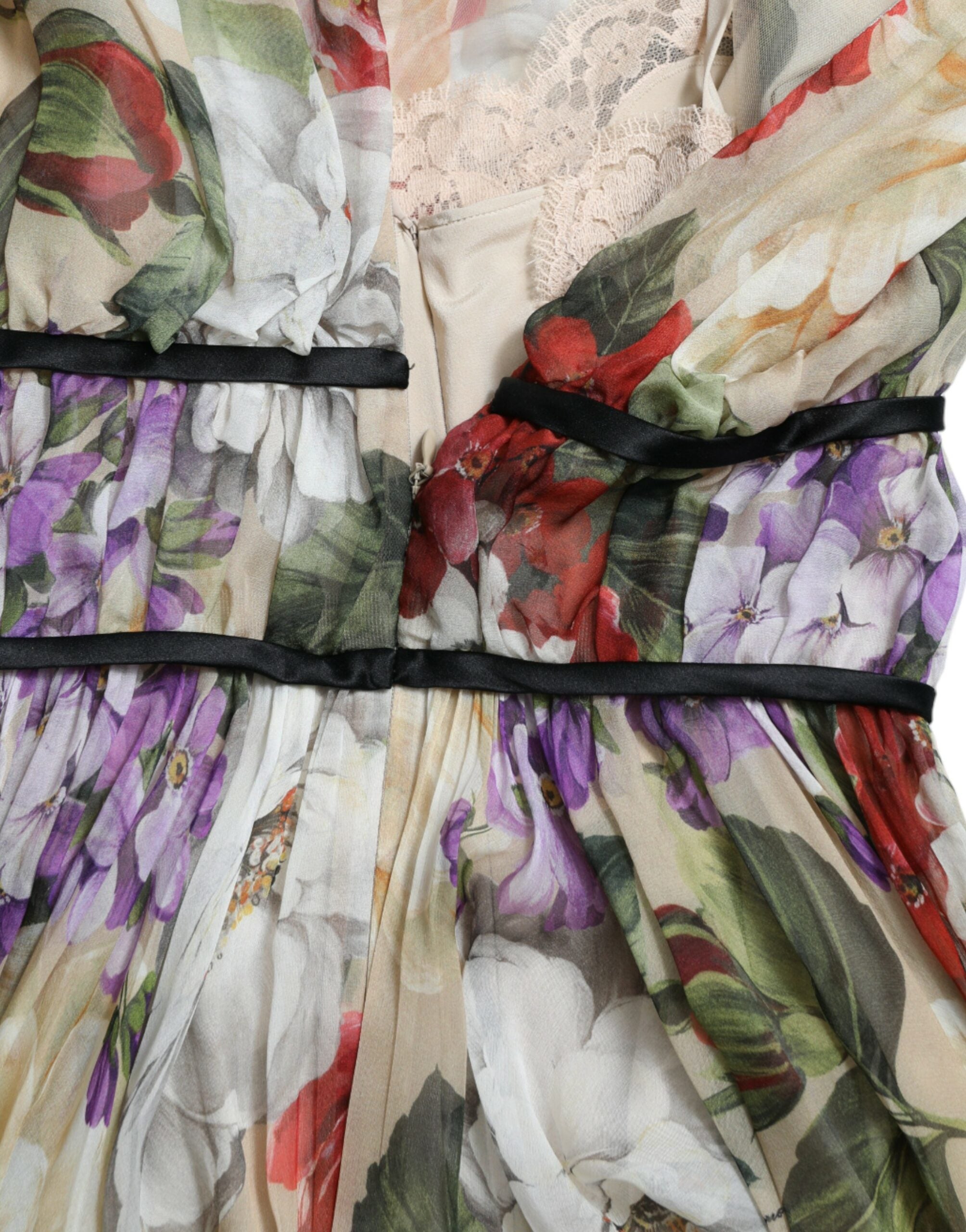 Beiges ärmelloses A-Linien-Minikleid mit Blumenmuster