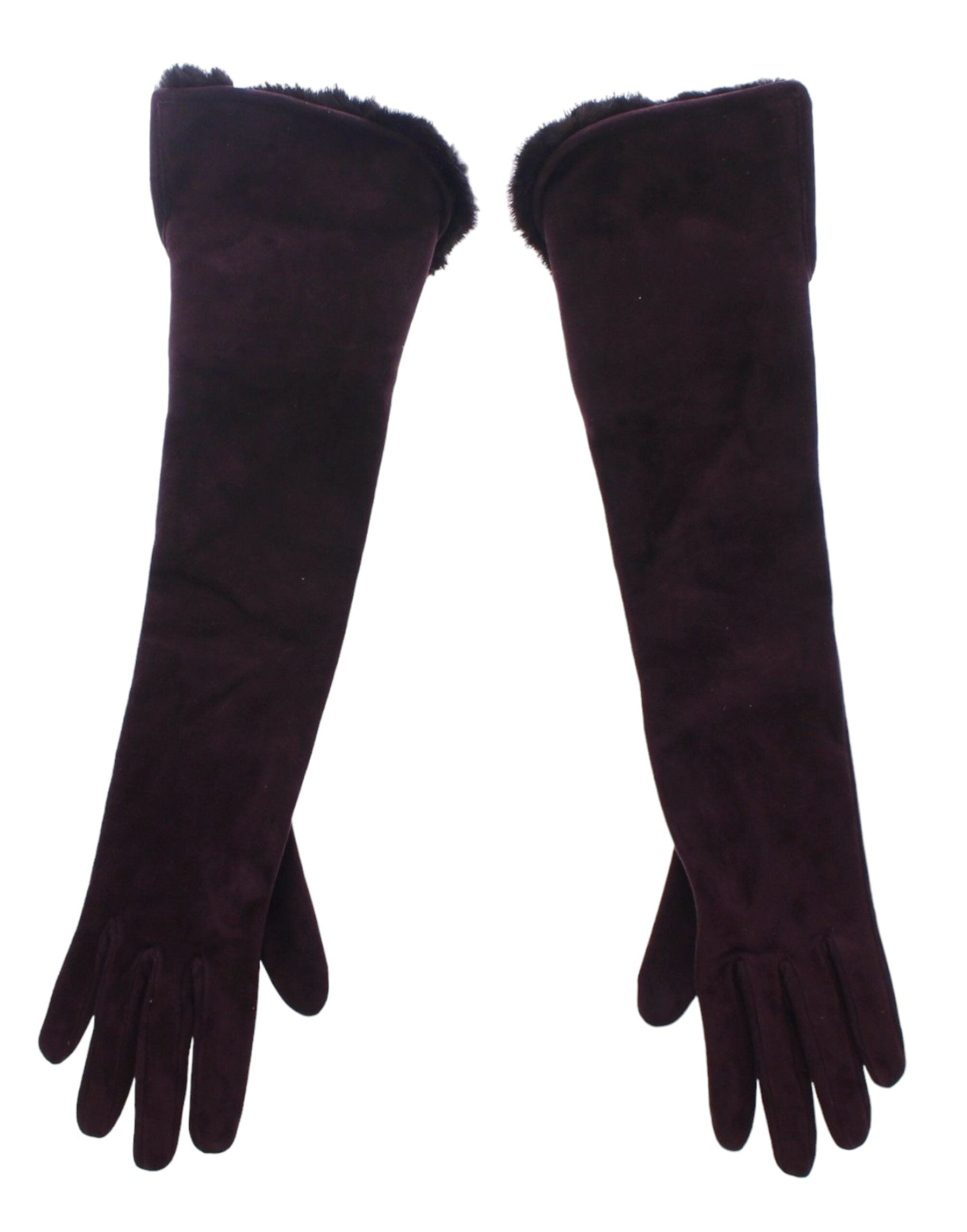 Lila Nerzfell Ziegenveloursleder Handschuhe