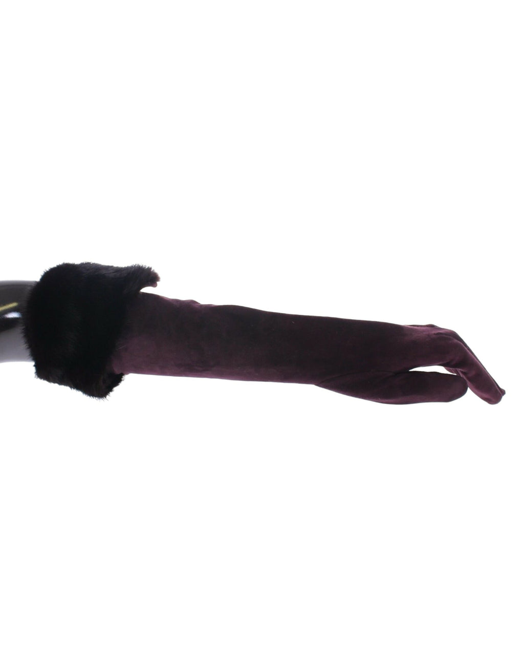Lila Nerzfell Ziegenveloursleder Handschuhe