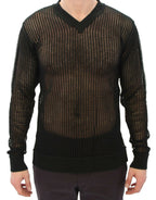 Dunkelgrüner Runway Netzpullover