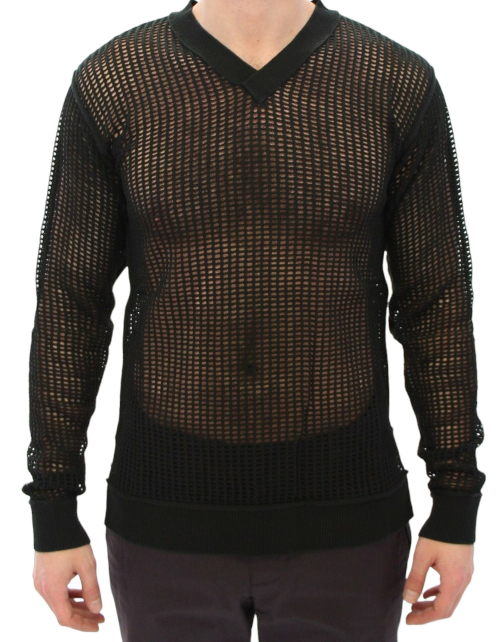 Dunkelgrüner Runway Netzpullover