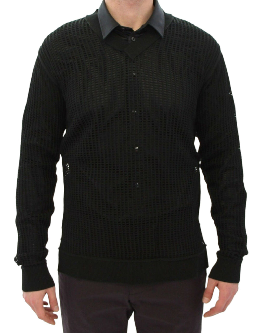 Dunkelgrüner Runway Netzpullover