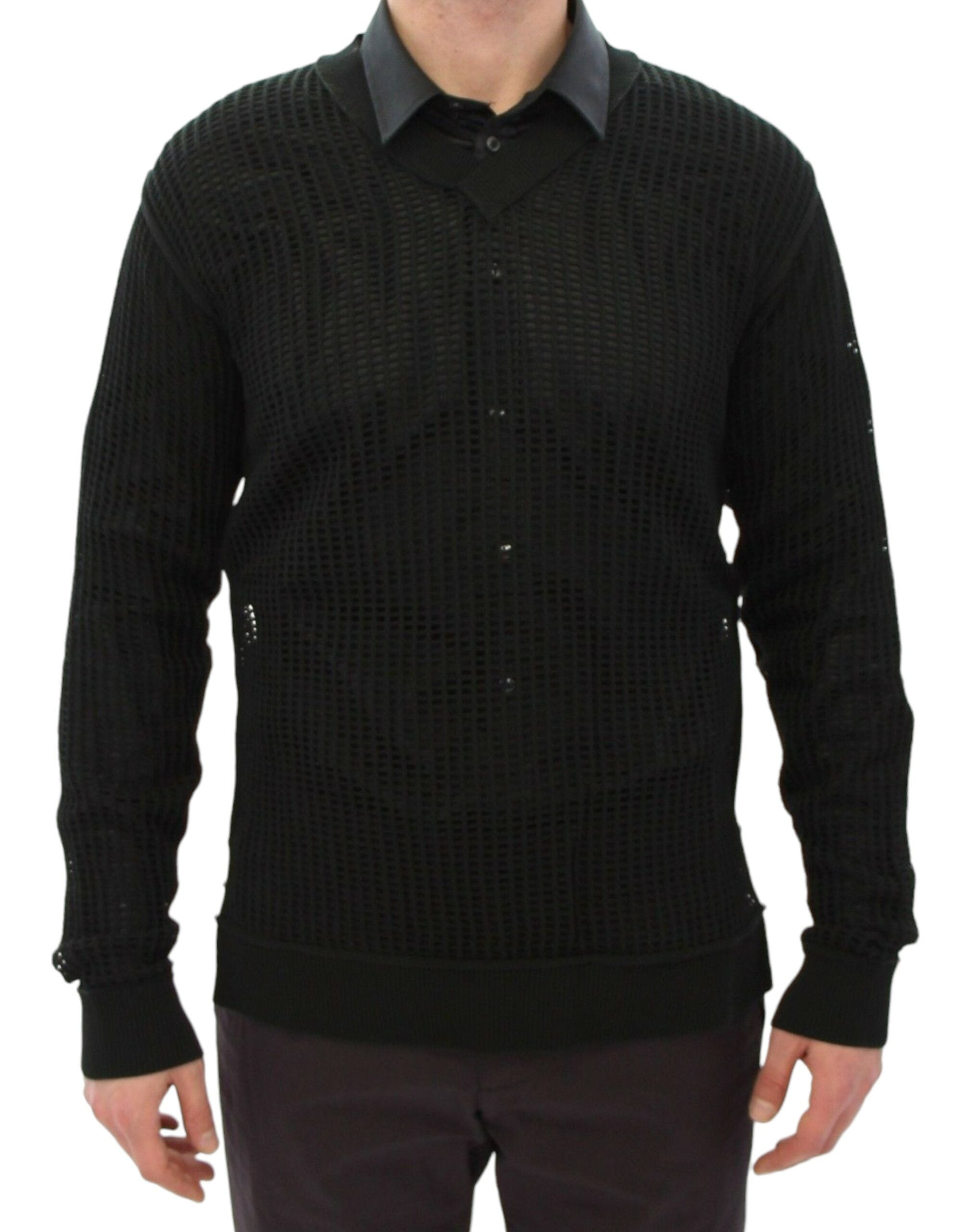 Dunkelgrüner Runway Netzpullover