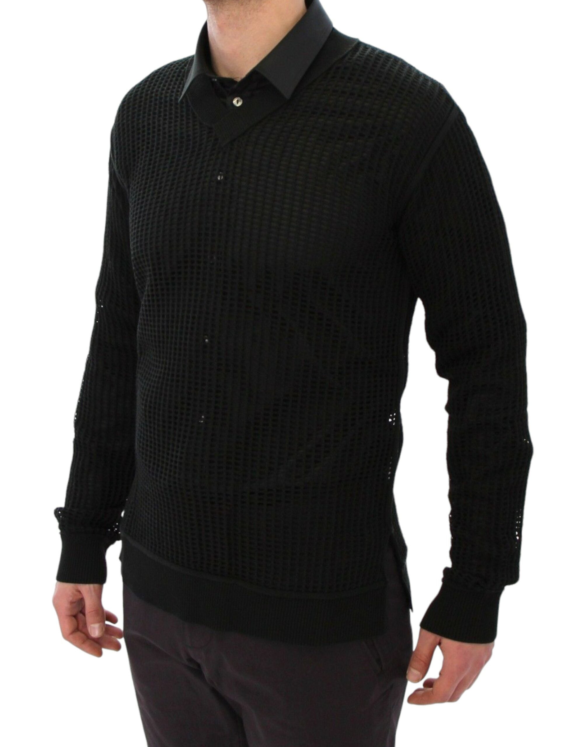 Dunkelgrüner Runway Netzpullover