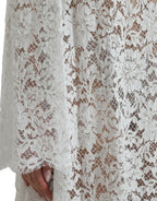 White Lace Crystal Embellished Shift Dress