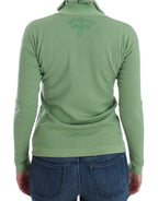 Green Wool Blend Striped Long Sleeve Sweater