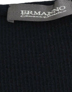 Blue Knitted Wool Stretch Sweater Top