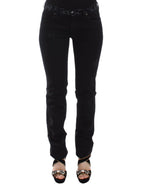 Schwarze Slim Jeans Denim-Hose Skinny Stretch