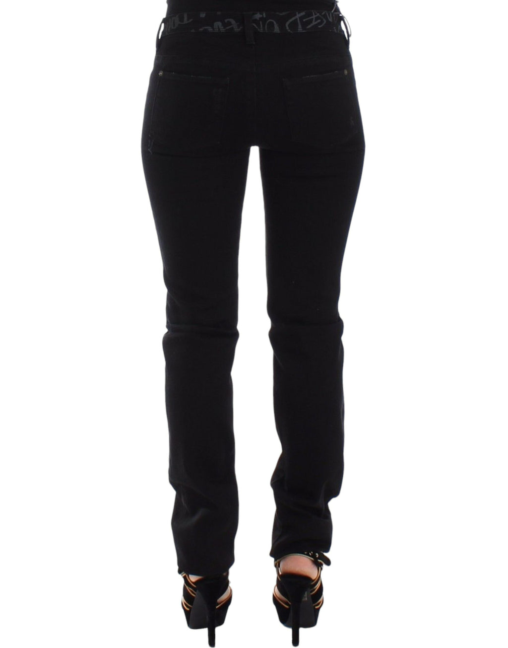 Schwarze Slim Jeans Denim-Hose Skinny Stretch