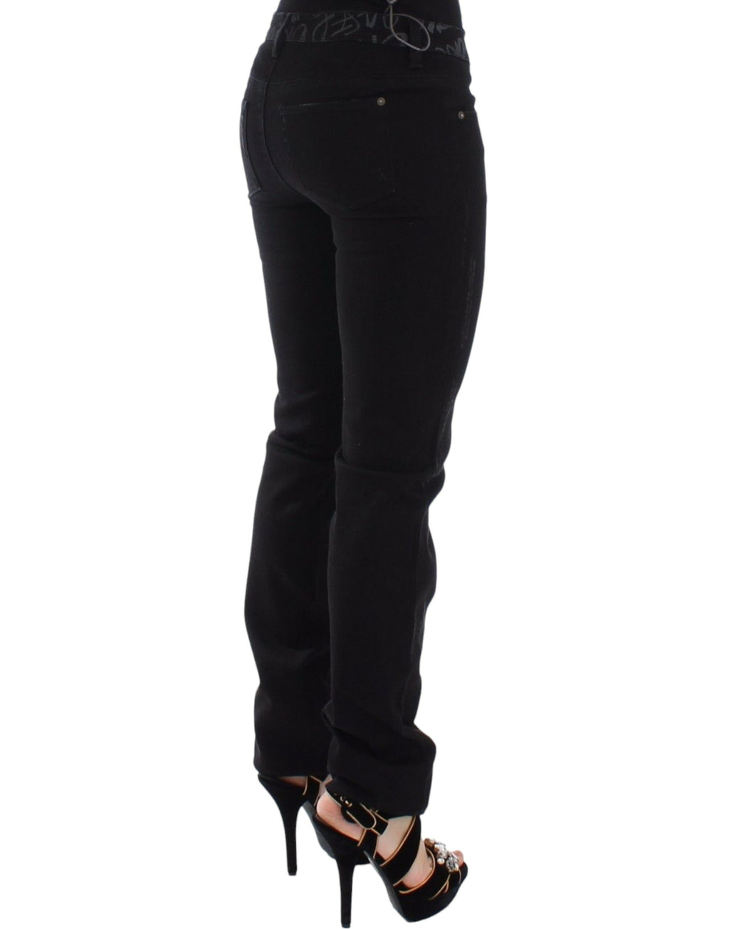 Schwarze Slim Jeans Denim-Hose Skinny Stretch