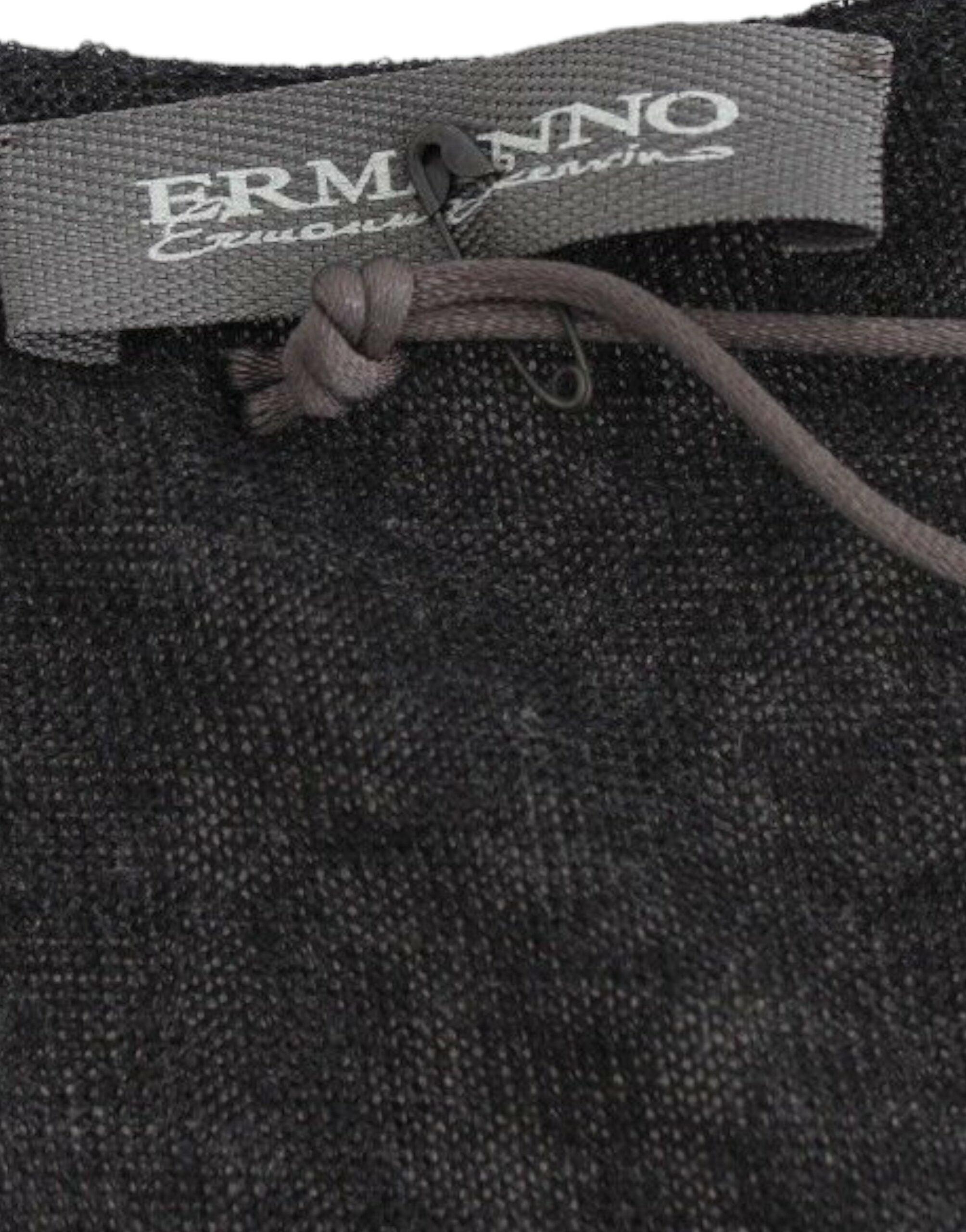 Pullover aus Stretch-Wollmix mit langen Ärmeln, schwarz