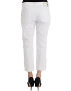 Weiße verkürzte Jeans aus Denim Marken Capri-Hose