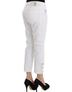 Weiße verkürzte Jeans aus Denim Marken Capri-Hose
