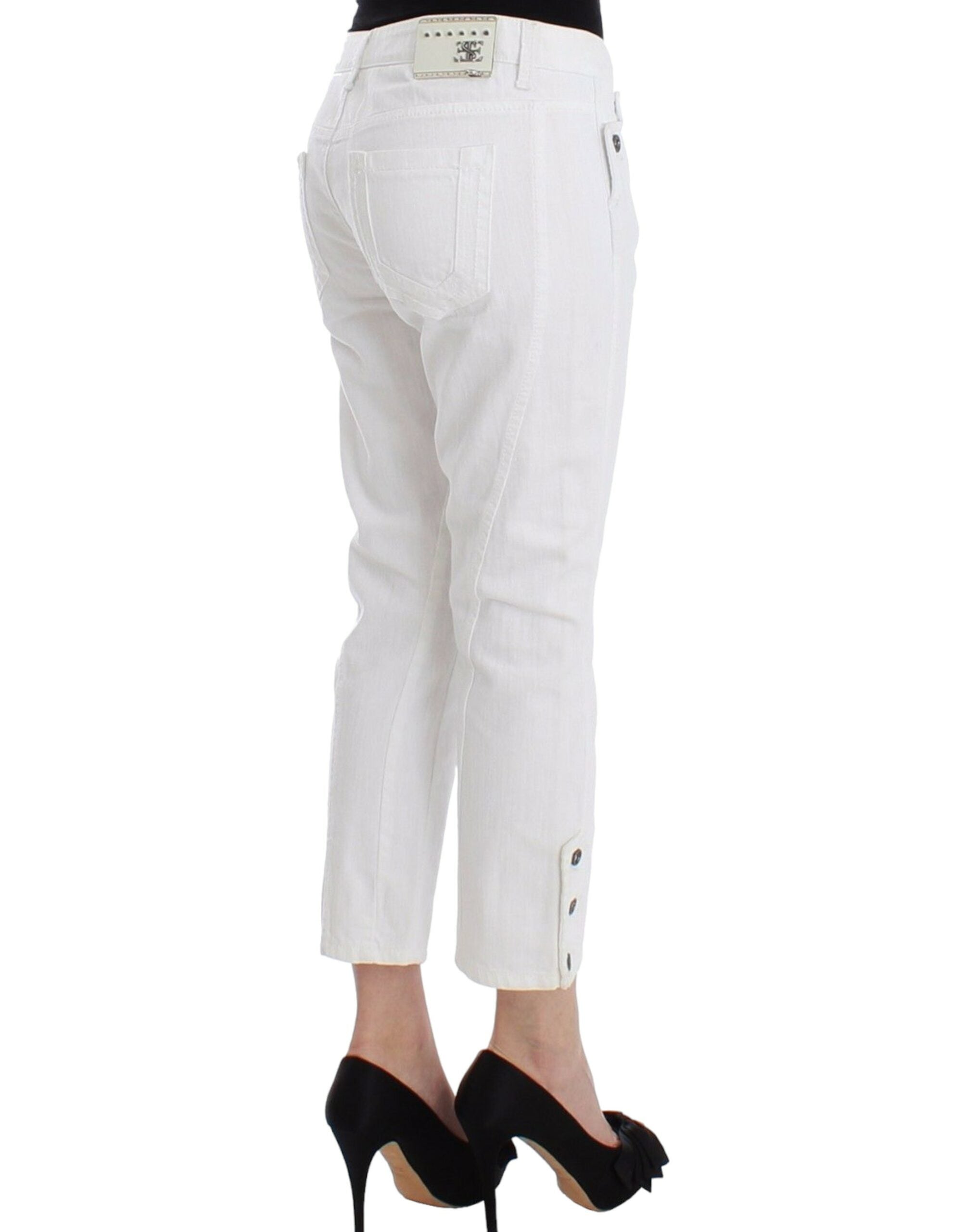 Weiße verkürzte Jeans aus Denim Marken Capri-Hose