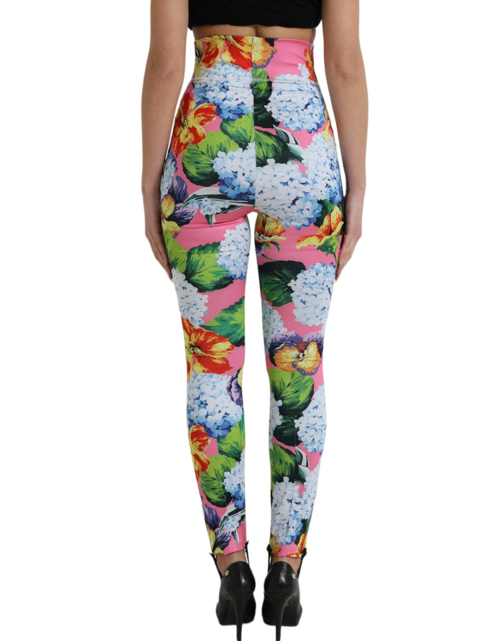 Bunt geblümte High-Waist-Leggings
