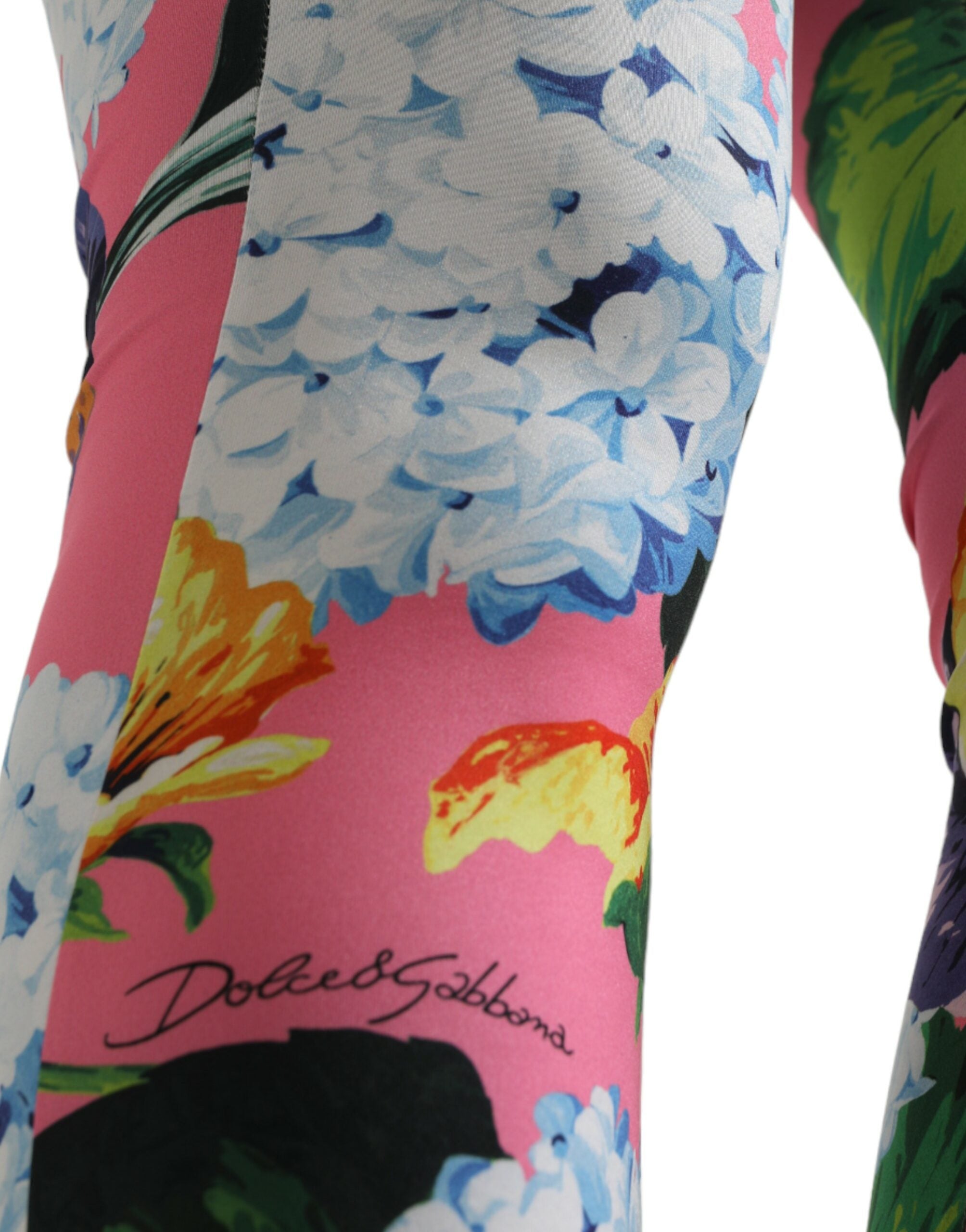 Bunt geblümte High-Waist-Leggings