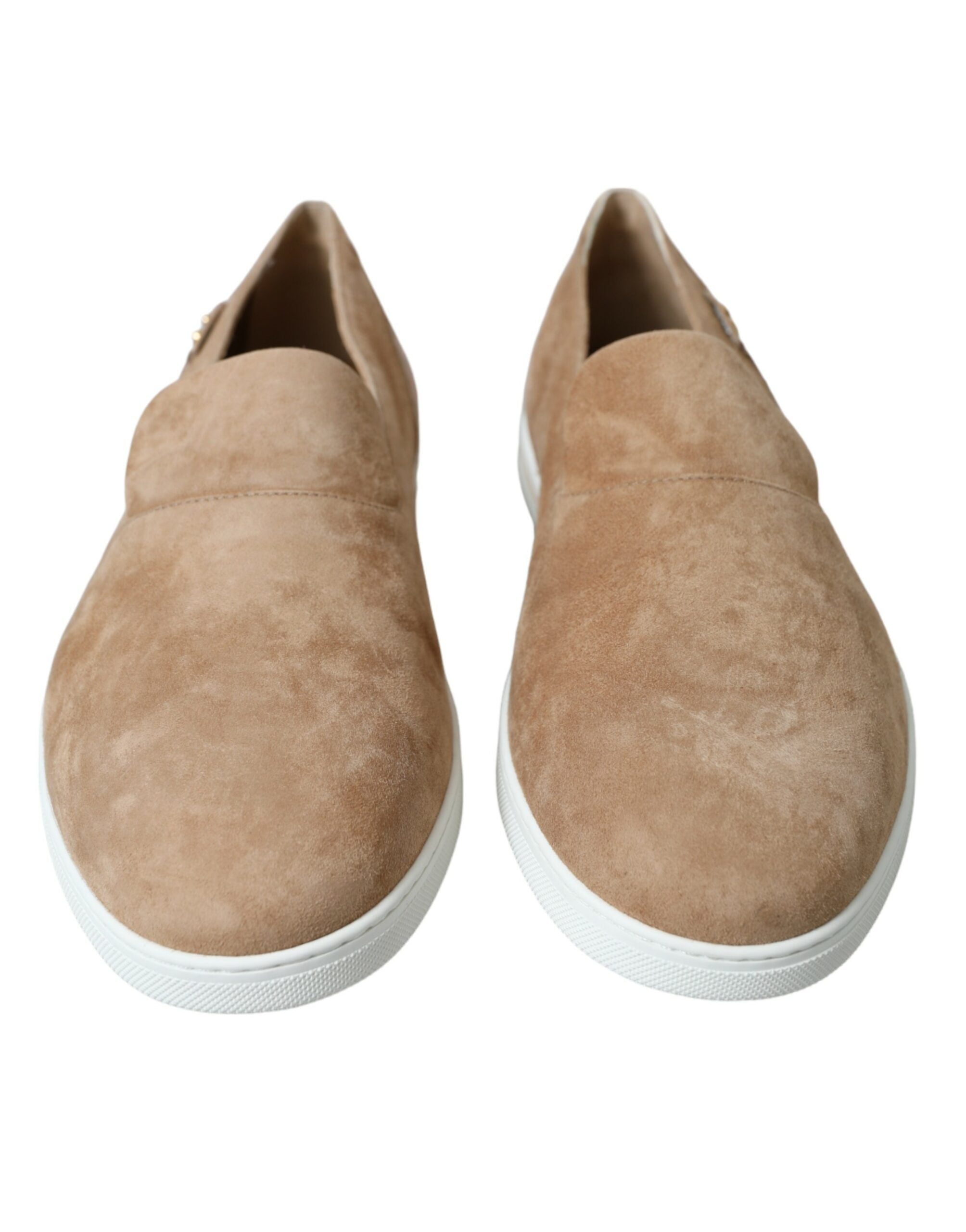 Beige Suede Caiman Men's Loafers Slippers Shoes