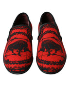 Rot Schwarz Torero Slipper Halbschuhe Herrenschuhe