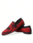 Rot Schwarz Torero Slipper Halbschuhe Herrenschuhe