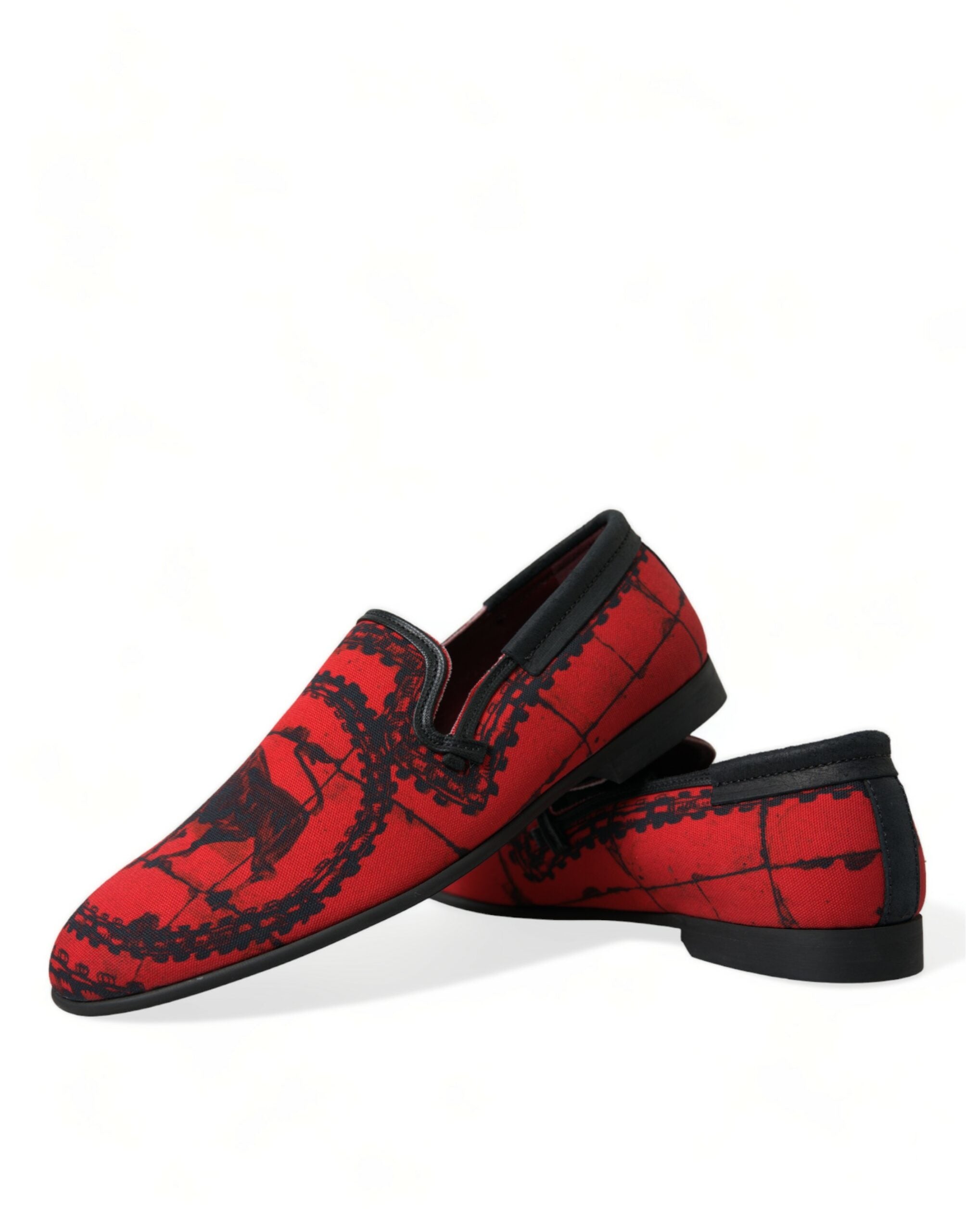 Rot Schwarz Torero Slipper Halbschuhe Herrenschuhe