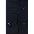 Blue Cotton Men's Slim Shirt