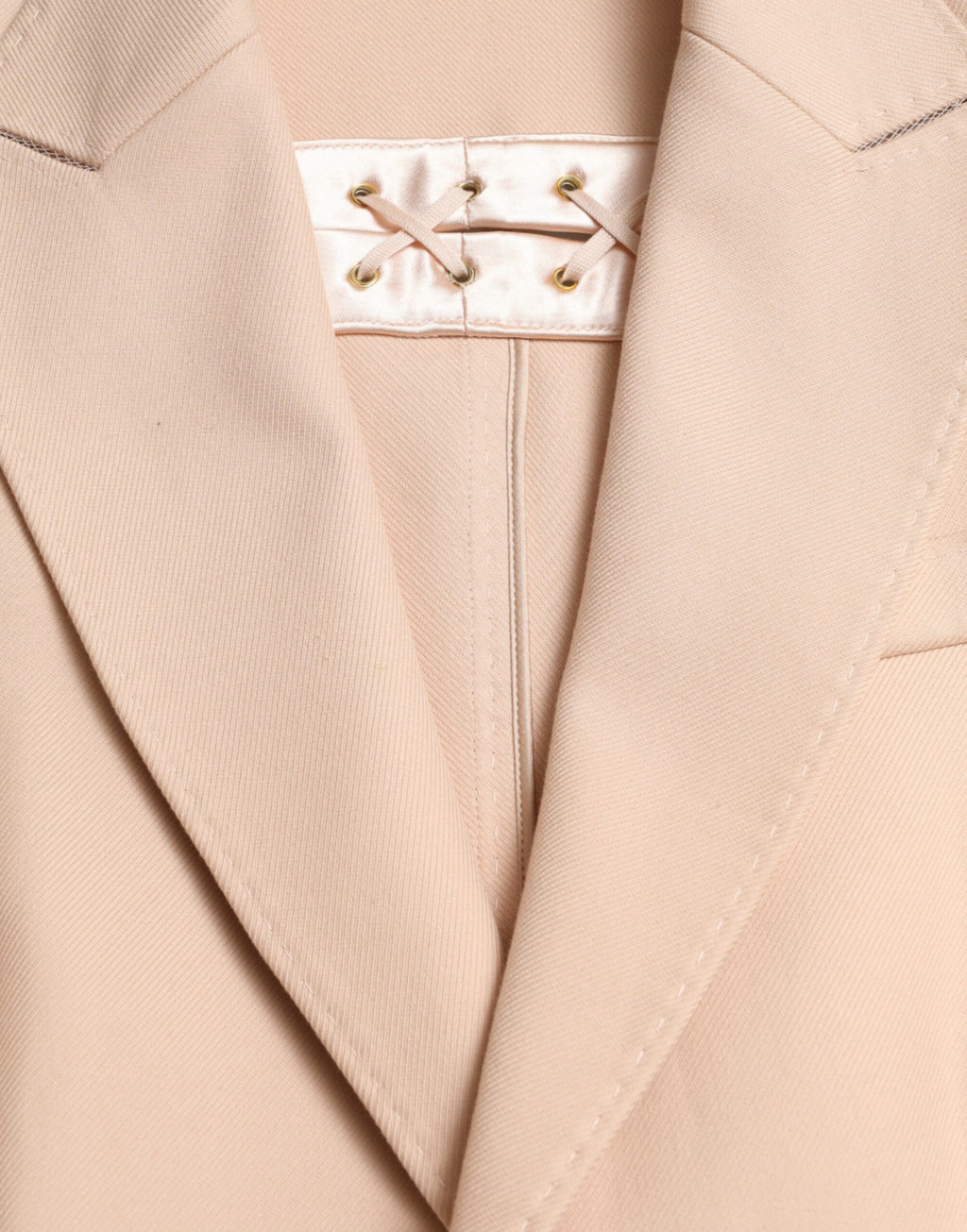 Beige Baumwolle Einreihiger Langer Mantel Jacke