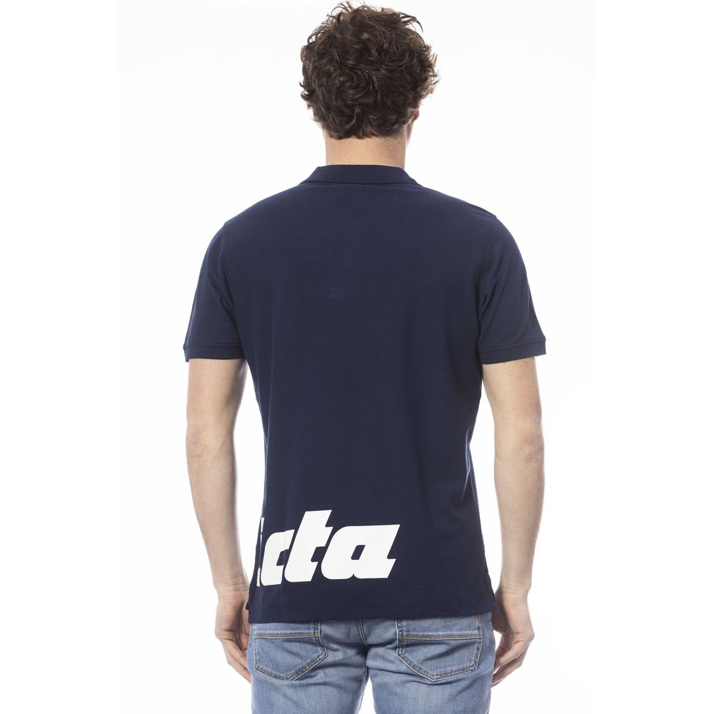 Blaues Herren-Poloshirt aus Baumwolle