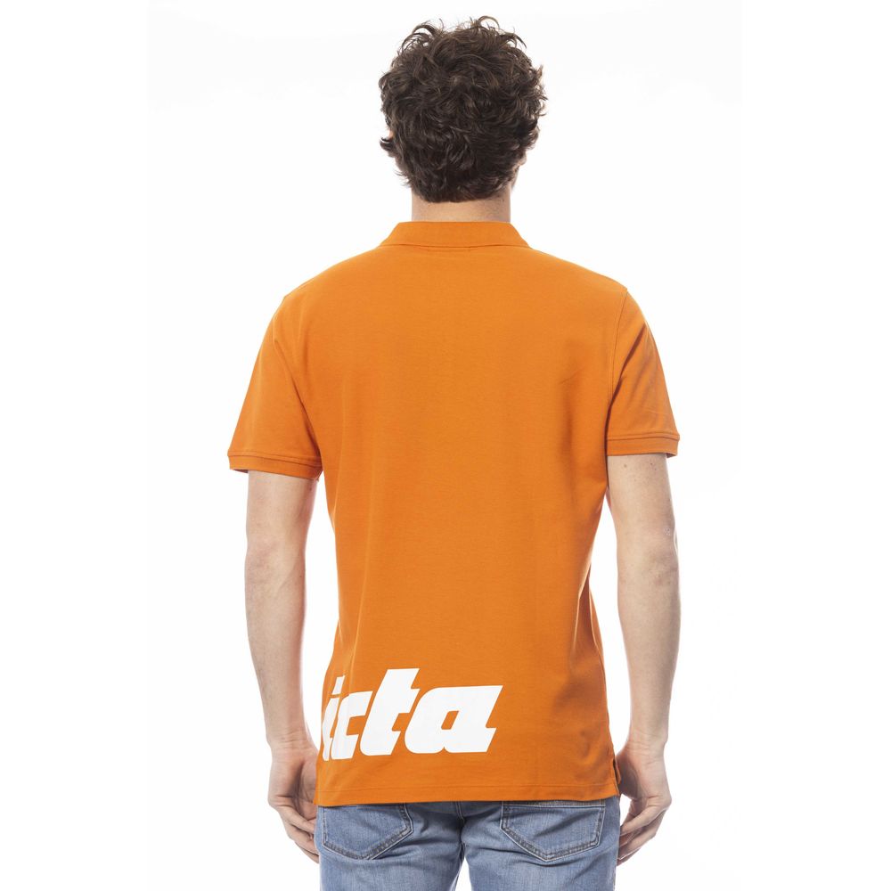 Orangefarbenes Baumwoll-Polohemd für Herren