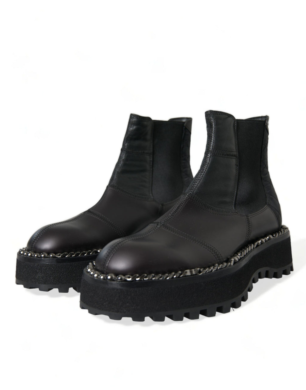 Schwarze Slip-On Chelsea Boots aus Stretch-Leder