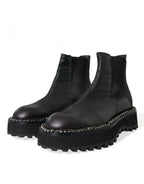 Schwarze Slip-On Chelsea Boots aus Stretch-Leder