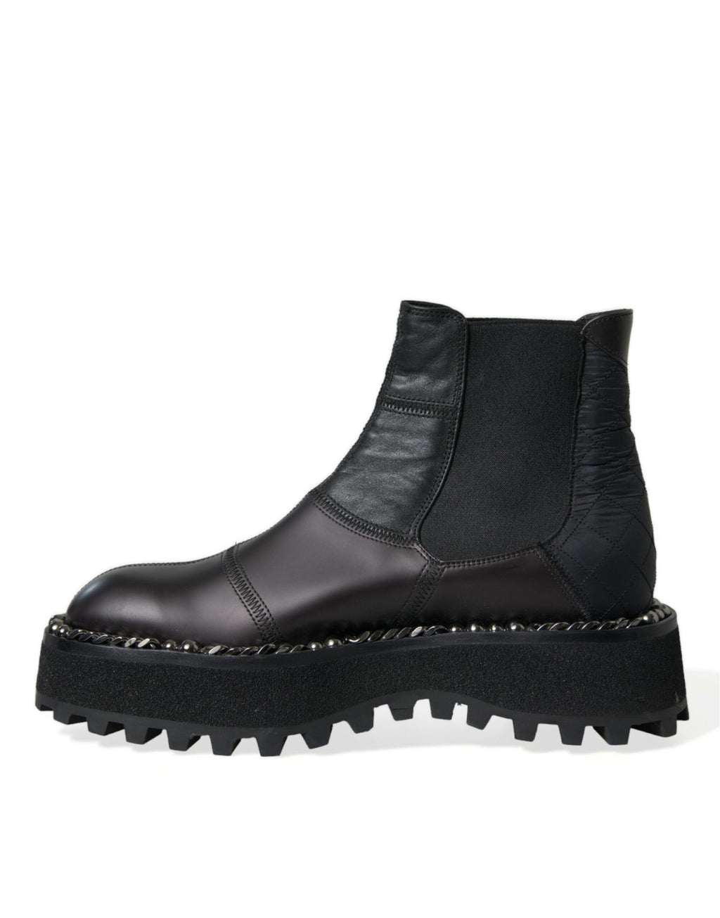 Schwarze Slip-On Chelsea Boots aus Stretch-Leder
