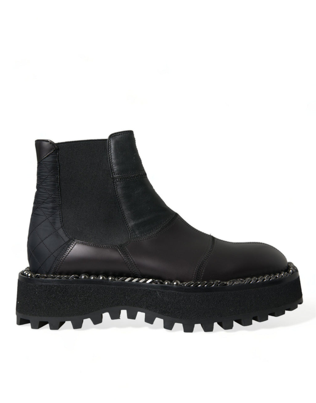 Schwarze Slip-On Chelsea Boots aus Stretch-Leder