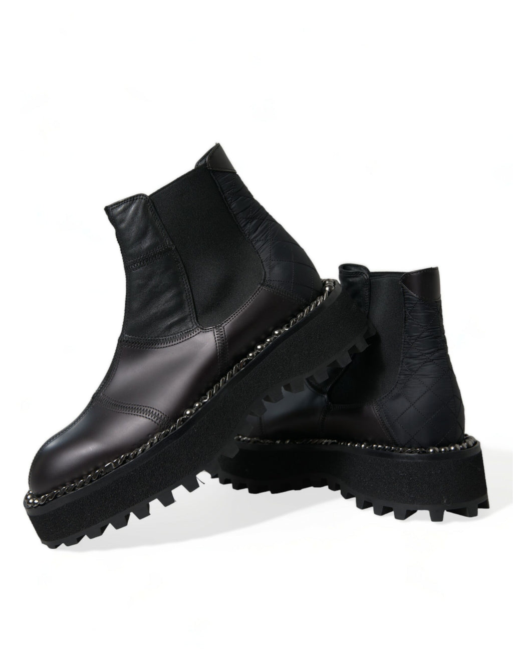 Schwarze Slip-On Chelsea Boots aus Stretch-Leder