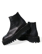 Schwarze Slip-On Chelsea Boots aus Stretch-Leder