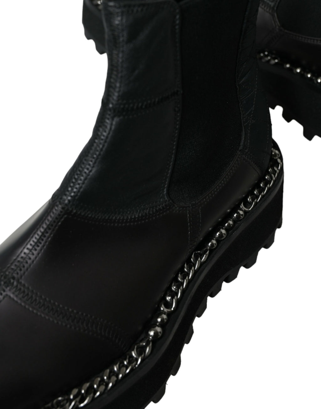 Schwarze Slip-On Chelsea Boots aus Stretch-Leder