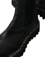Schwarze Slip-On Chelsea Boots aus Stretch-Leder