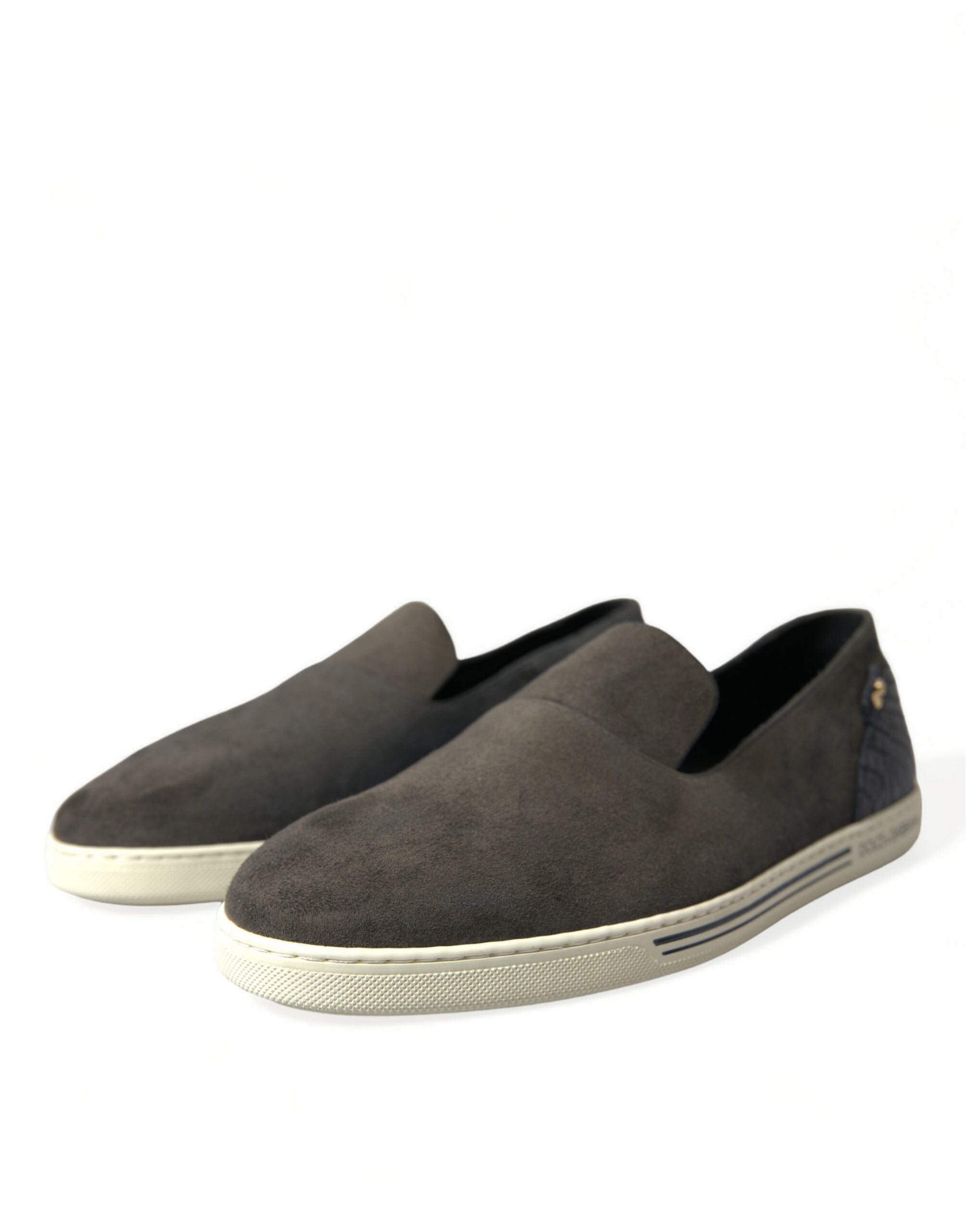 Blue Suede Caiman Men's Loafers Slippers Shoes