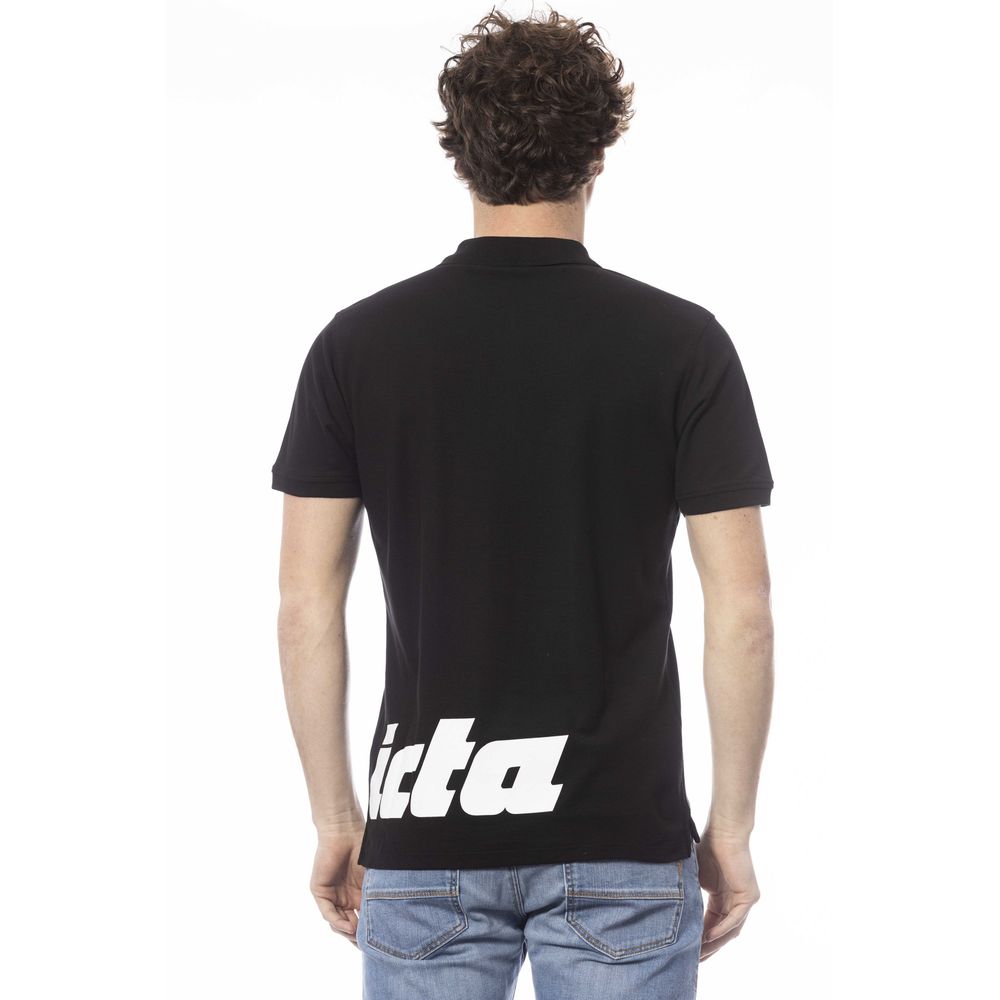 Herren Poloshirt aus schwarzer Baumwolle