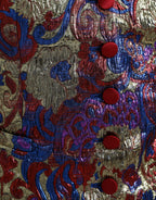 Mehrfarbiges Jacquard-Westen-Oberteil mit Knopfleiste