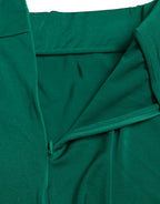 Green Nylon Stretch Slim Leggings Pants