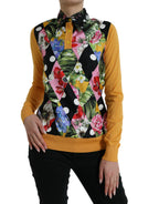 Mehrfarbiger Patchwork-Henley-Pullover aus Kaschmir