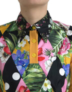 Mehrfarbiger Patchwork-Henley-Pullover aus Kaschmir