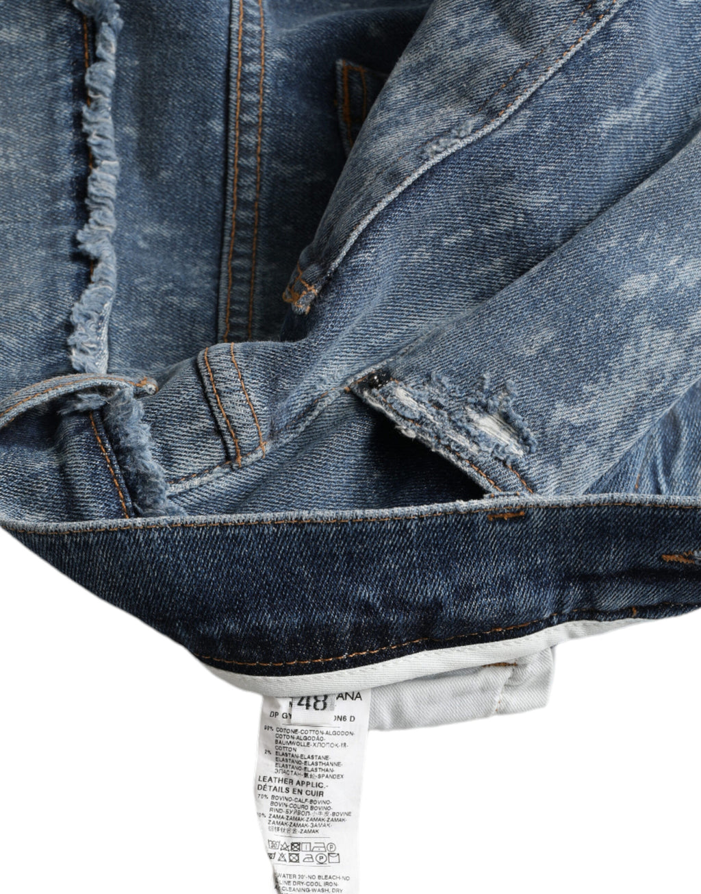 Blaue Washed Skinny Jeans aus Stretch-Denim