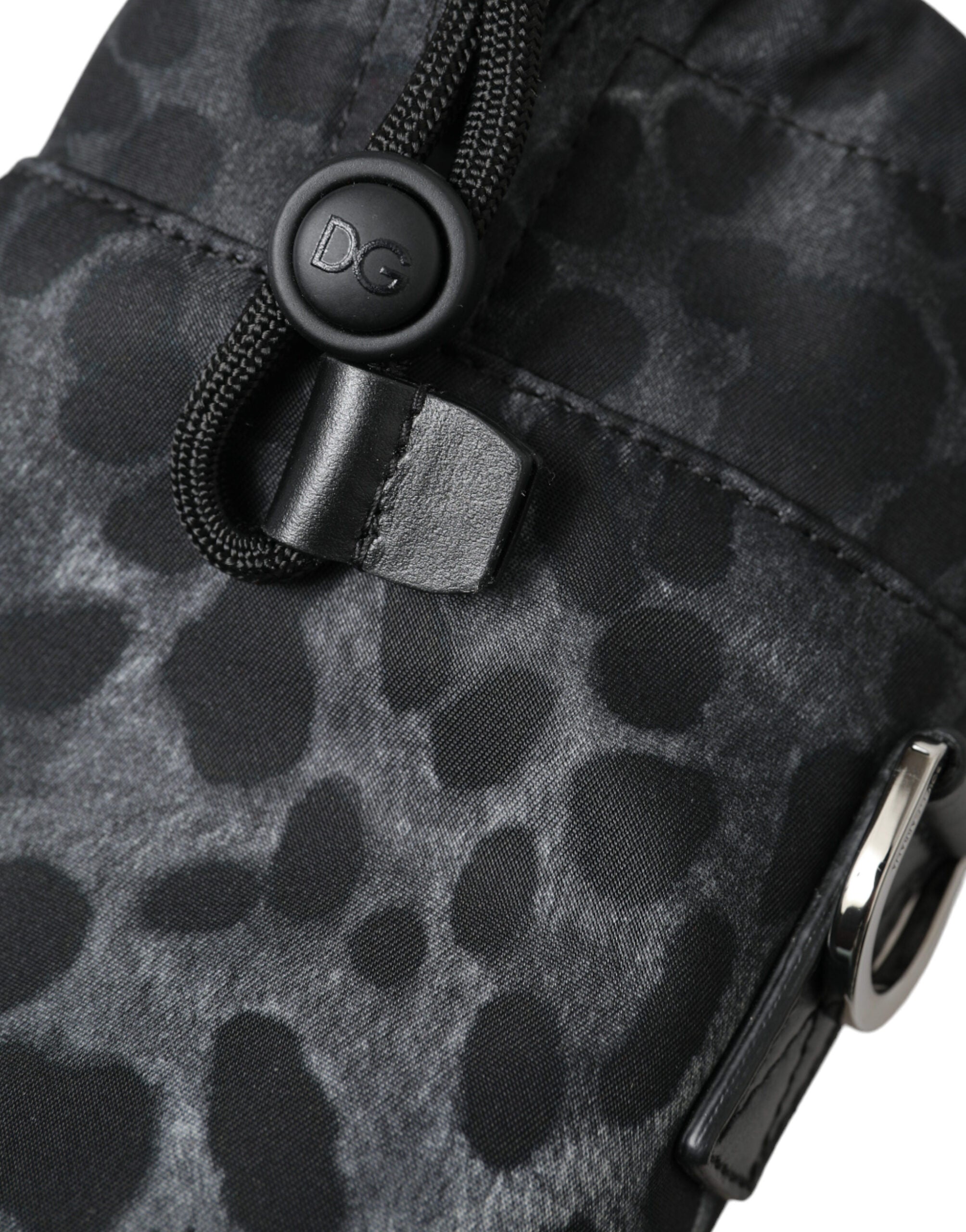 Black Leopard Runde Schlanke Einkaufstasche Flaschenhaltertasche