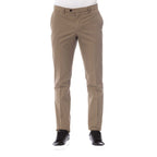 Brown Cotton Men's Trousers