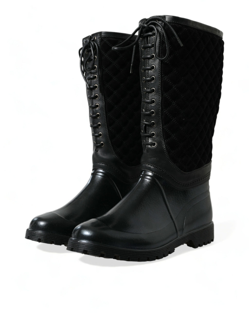 Black Chioggia Regenstiefel aus Wildleder-Gummi