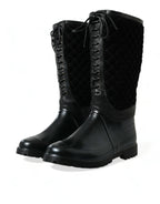 Black Chioggia Regenstiefel aus Wildleder-Gummi